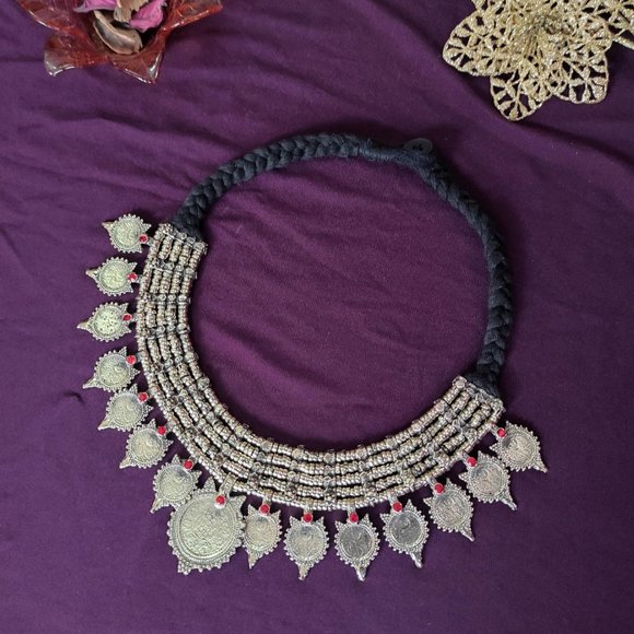 Handmade Gold Tone Coins Chokers And Earrings, Coins Jewelry Set, Jewelry Set, - Picture 6 of 10